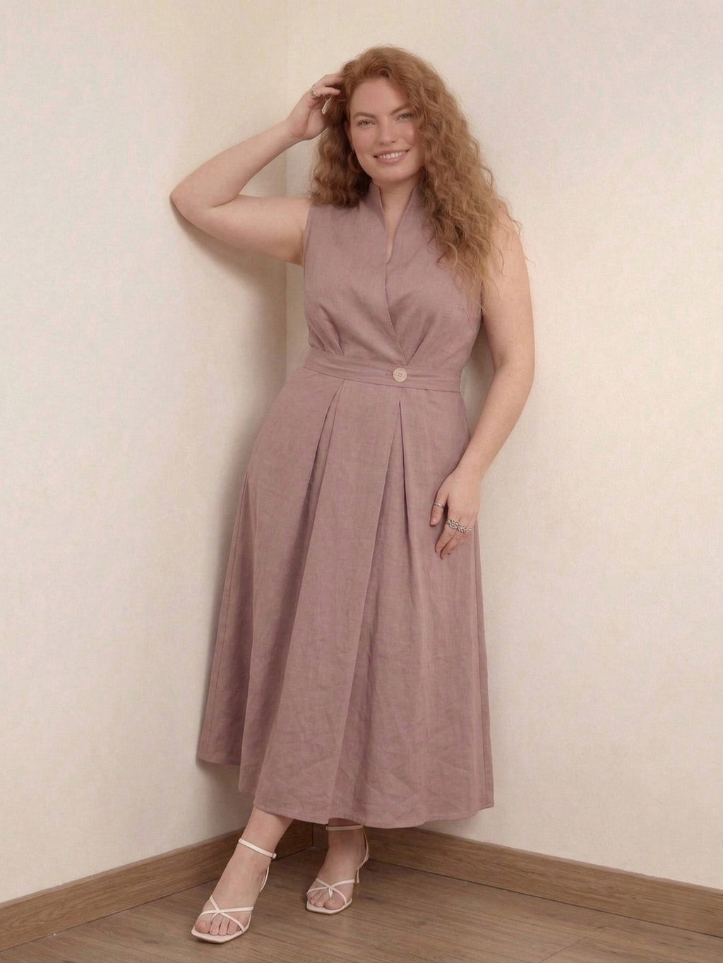 Larui Plus Size Women's Linen Dress