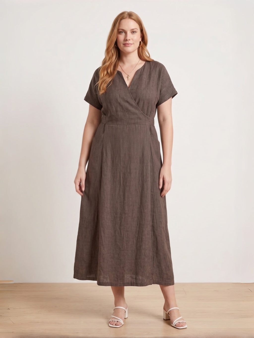 Larui Plus Size Women's Short Sleeves Dress