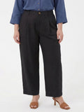 Larui Plus Size Women's Linen Pocket Full Length Pants