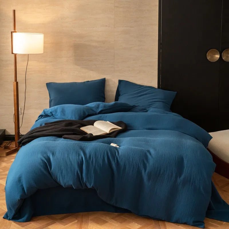 Grand Azure Linen Bedding Set