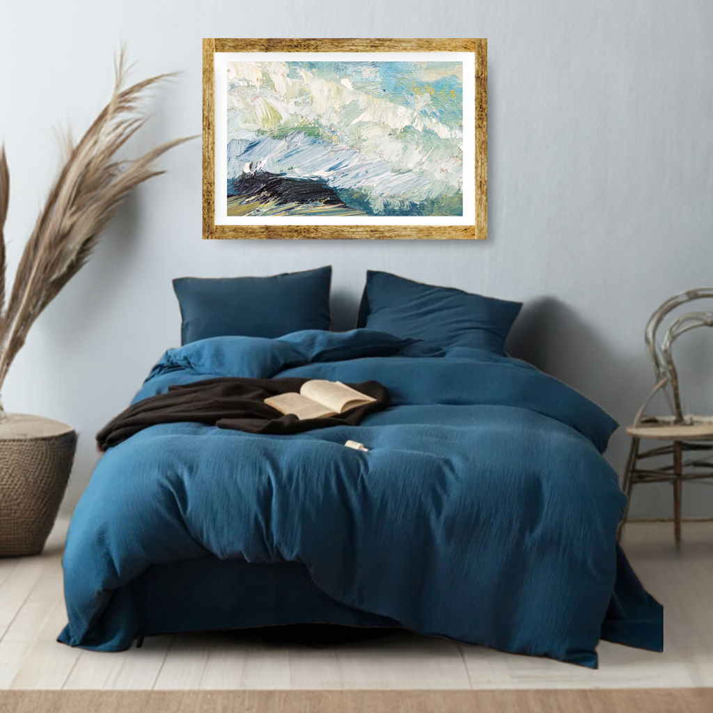 Grand Azure Linen Bedding Set