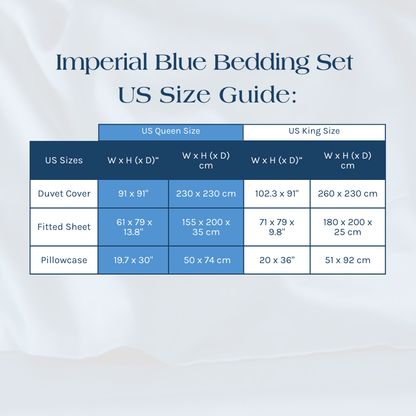 Imperial Blue Egyptian Cotton Bedding Set