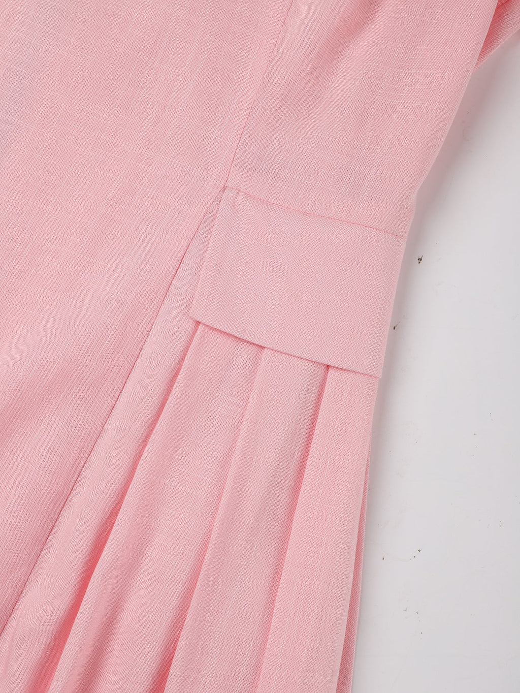 Larui Plus Size Elegant Pleated Linen Dress