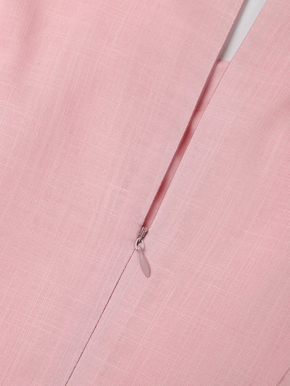 Larui Plus Size Elegant Pleated Linen Dress