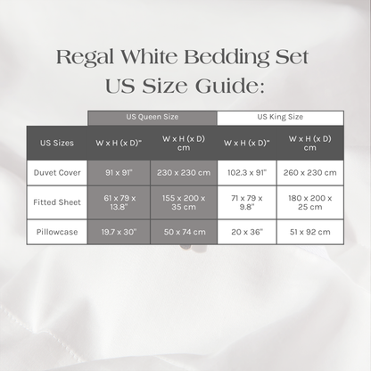 Regal White Egyptian Cotton Bedding Set