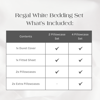 Regal White Egyptian Cotton Bedding Set