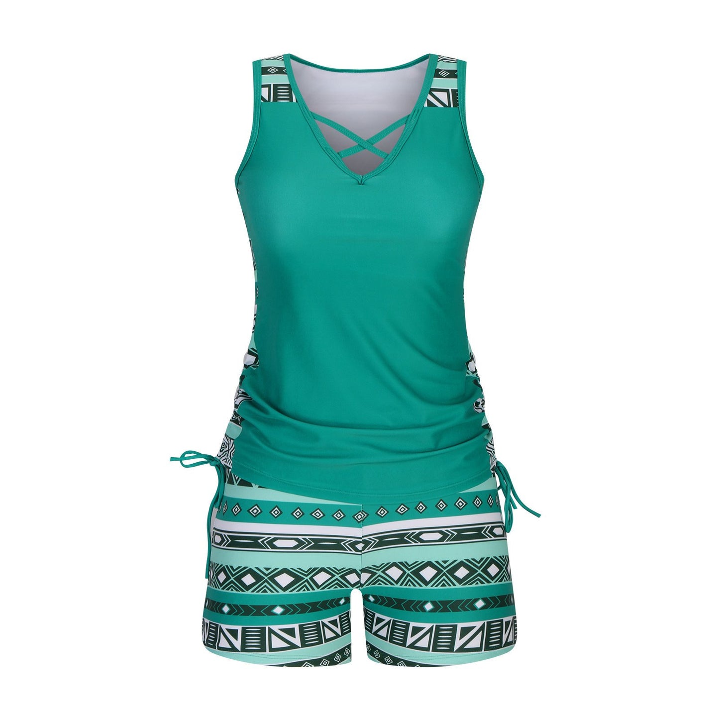 🔥LAST DAY 60% OFF - Miraclesuit Women's 2-Piece Tummy Control Tankini Set with Built-In Bra – Flattering Boho Swimwear with Shorts🔥 Buy 2 Free Shipping