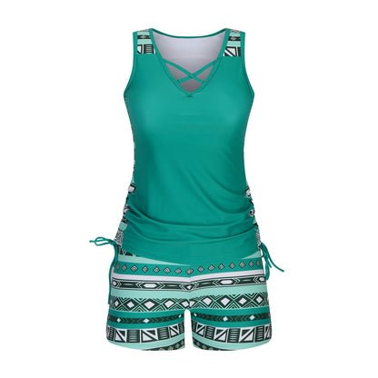 🔥LAST DAY 60% OFF - Miraclesuit Women's 2-Piece Tummy Control Tankini Set with Built-In Bra – Flattering Boho Swimwear with Shorts🔥 Buy 2 Free Shipping