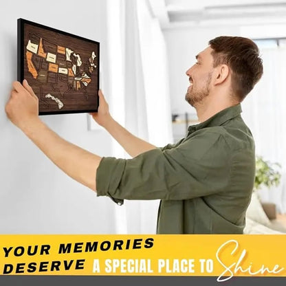 🇺🇸 Wooden USA Travel Map Puzzle🧩A Stylish Way to Track Your Journey & Memories