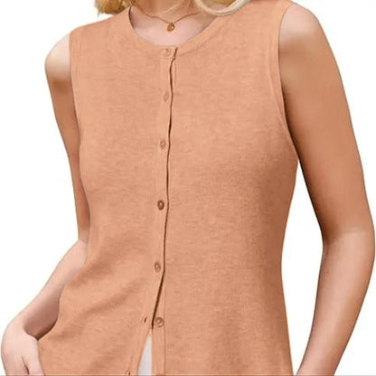 Women's SummerVibes Wool Blend Tank Top Button Down Non See Through Casual Business Outfit 2026