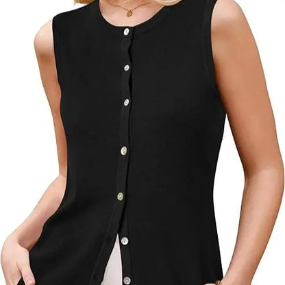 Women's SummerVibes Wool Blend Tank Top Button Down Non See Through Casual Business Outfit 2026