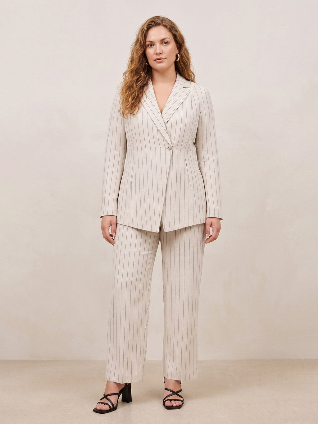 Larui Plus Size Women's Stripes Pants