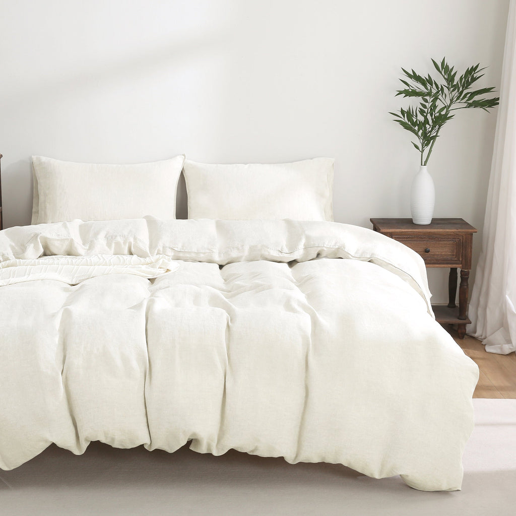 100% Linen Bedding Set (1 Duvet Cover 2 Pillowcases)